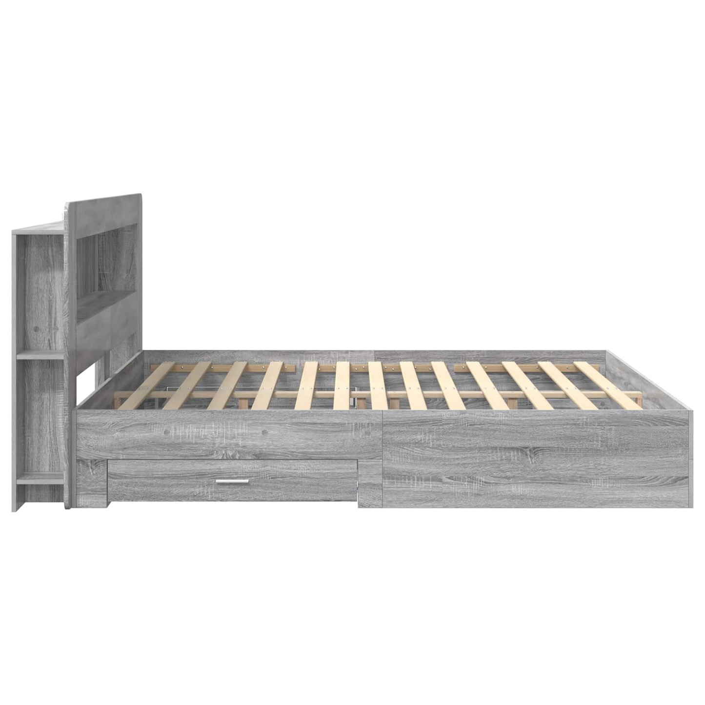 Bed Frame with Storage Grey Sonoma 200 x 200 cm Engineered Wood