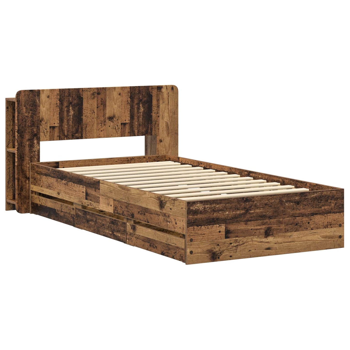 Bed Frame with Storage Old Wood 80 x 200 cm Engineered Wood