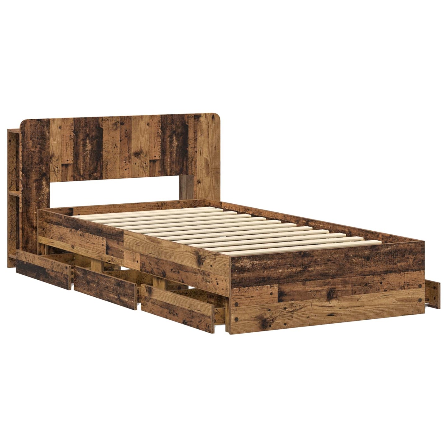 Bed Frame with Storage Old Wood 80 x 200 cm Engineered Wood
