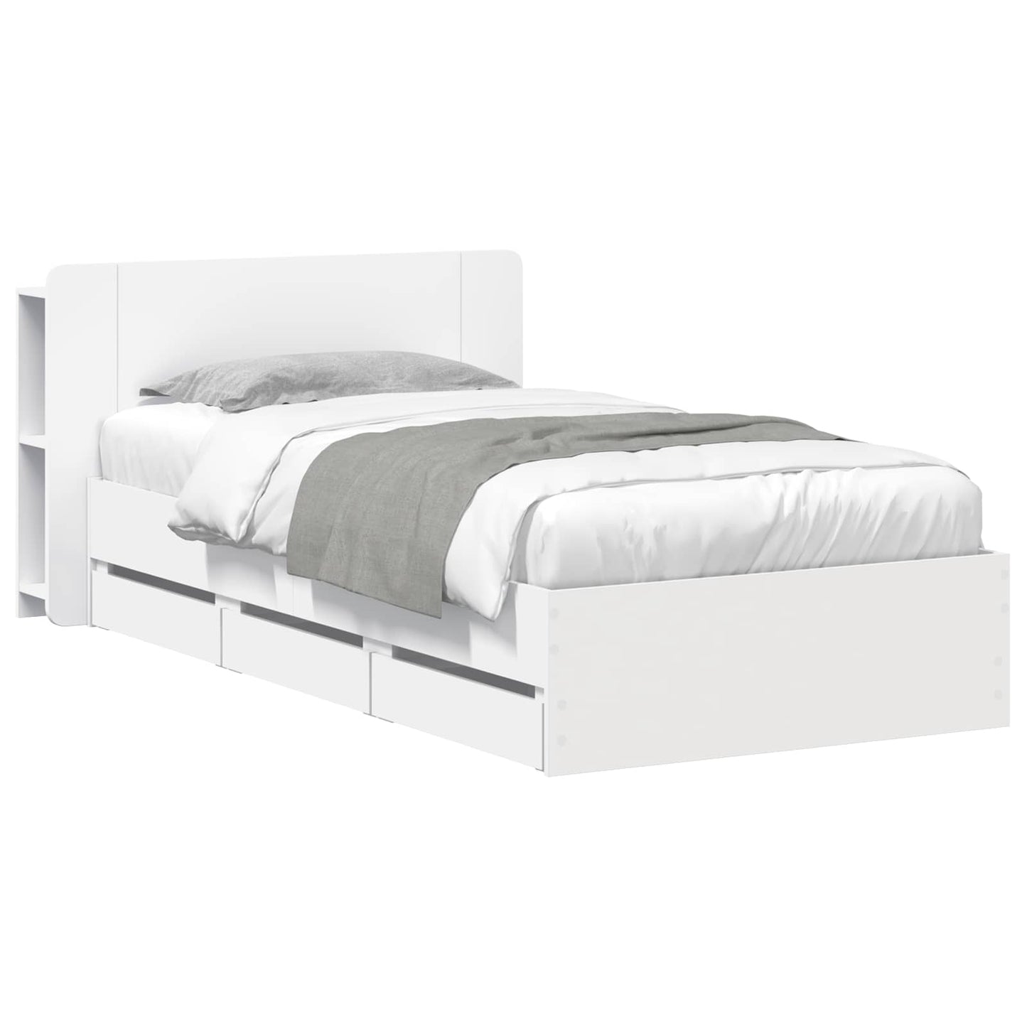 Bed Frame with Storage White 80 x 200 cm Engineered Wood