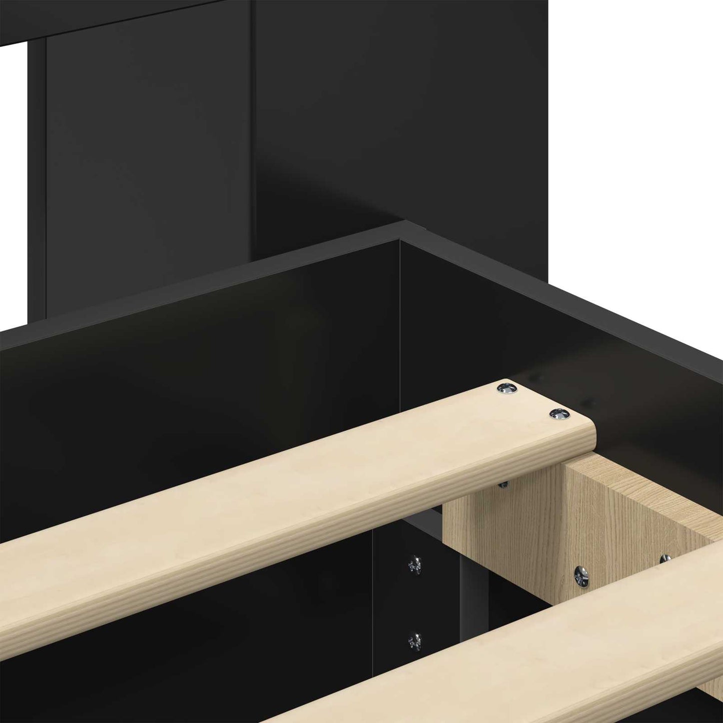 Bed Frame with Storage Black 150 x 200 cm Engineered Wood