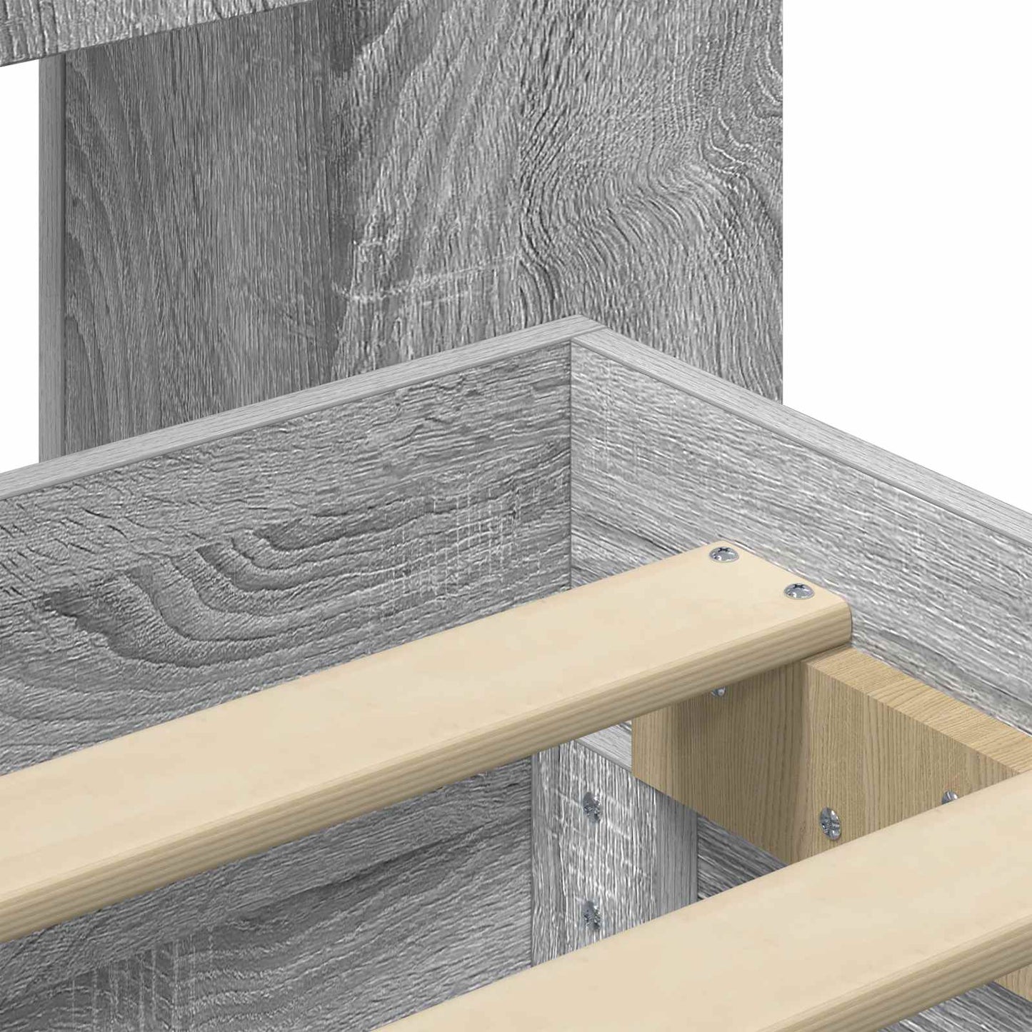 Bed Frame with Storage Grey Sonoma 150 x 200 cm Engineered Wood