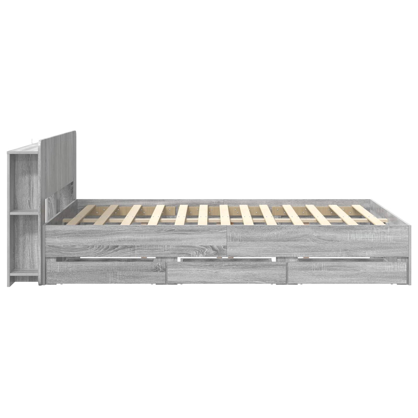 Bed Frame with Storage Grey Sonoma 150 x 200 cm Engineered Wood
