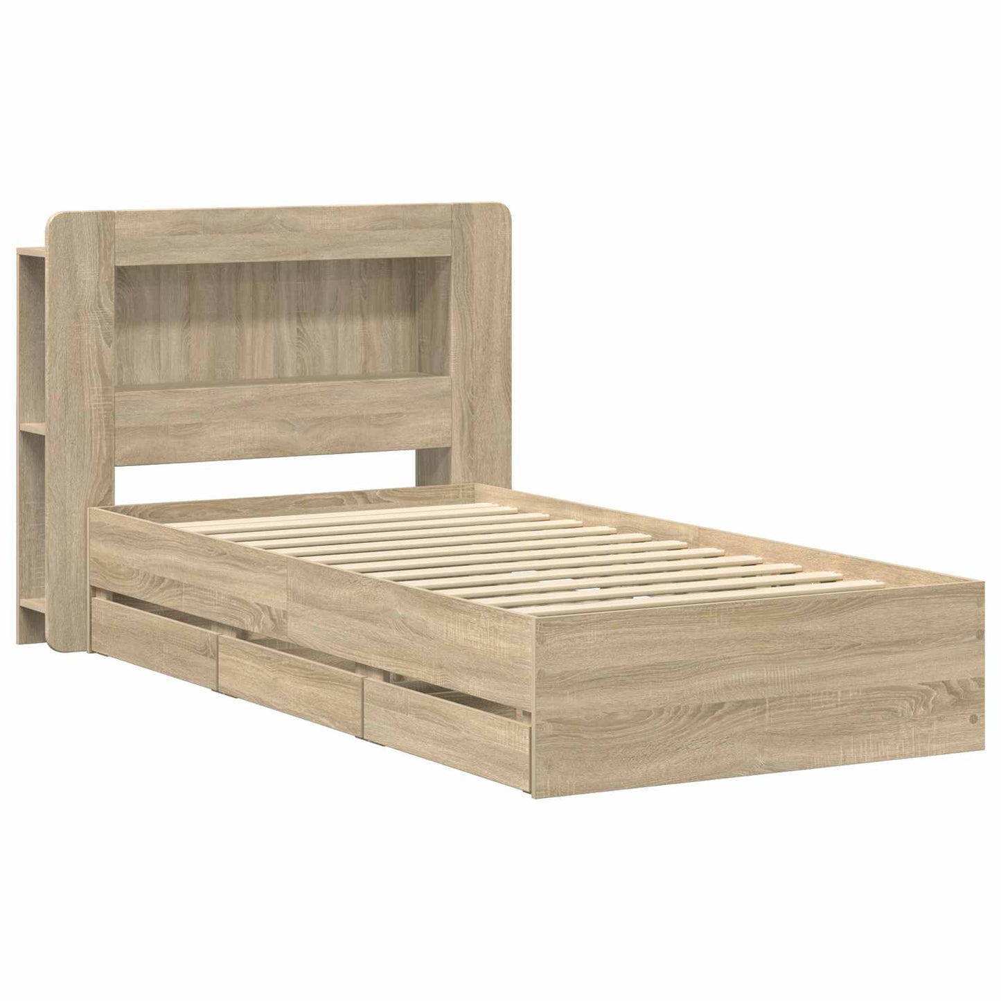 Bed Frame with Storage Sonoma Oak 80 x 200 cm Engineered Wood