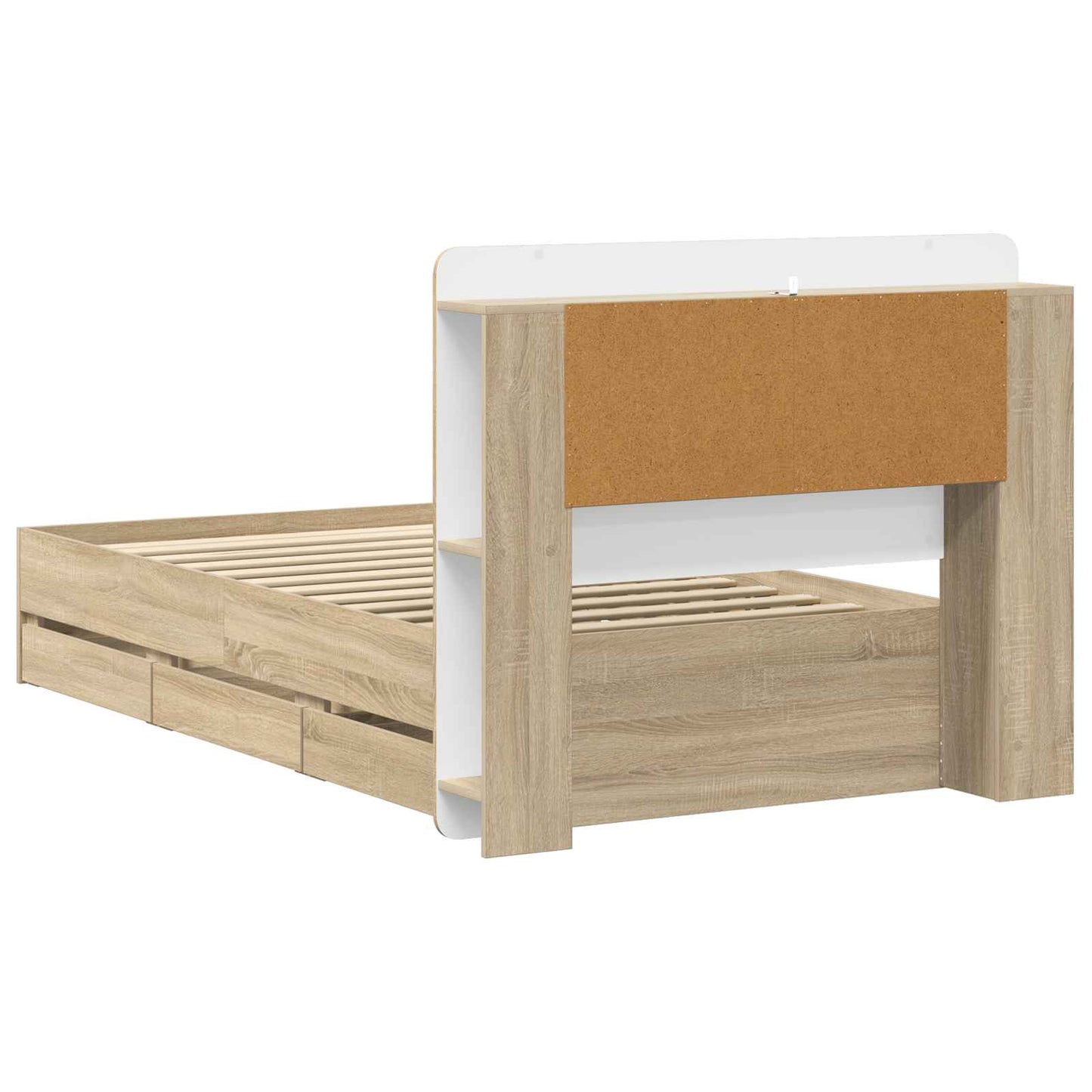Bed Frame with Storage Sonoma Oak 80 x 200 cm Engineered Wood