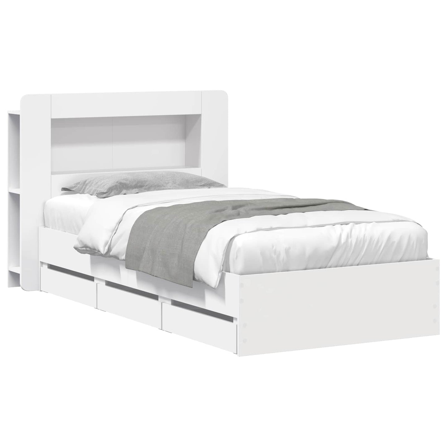 Bed Frame with Storage White 80 x 200 cm Engineered Wood
