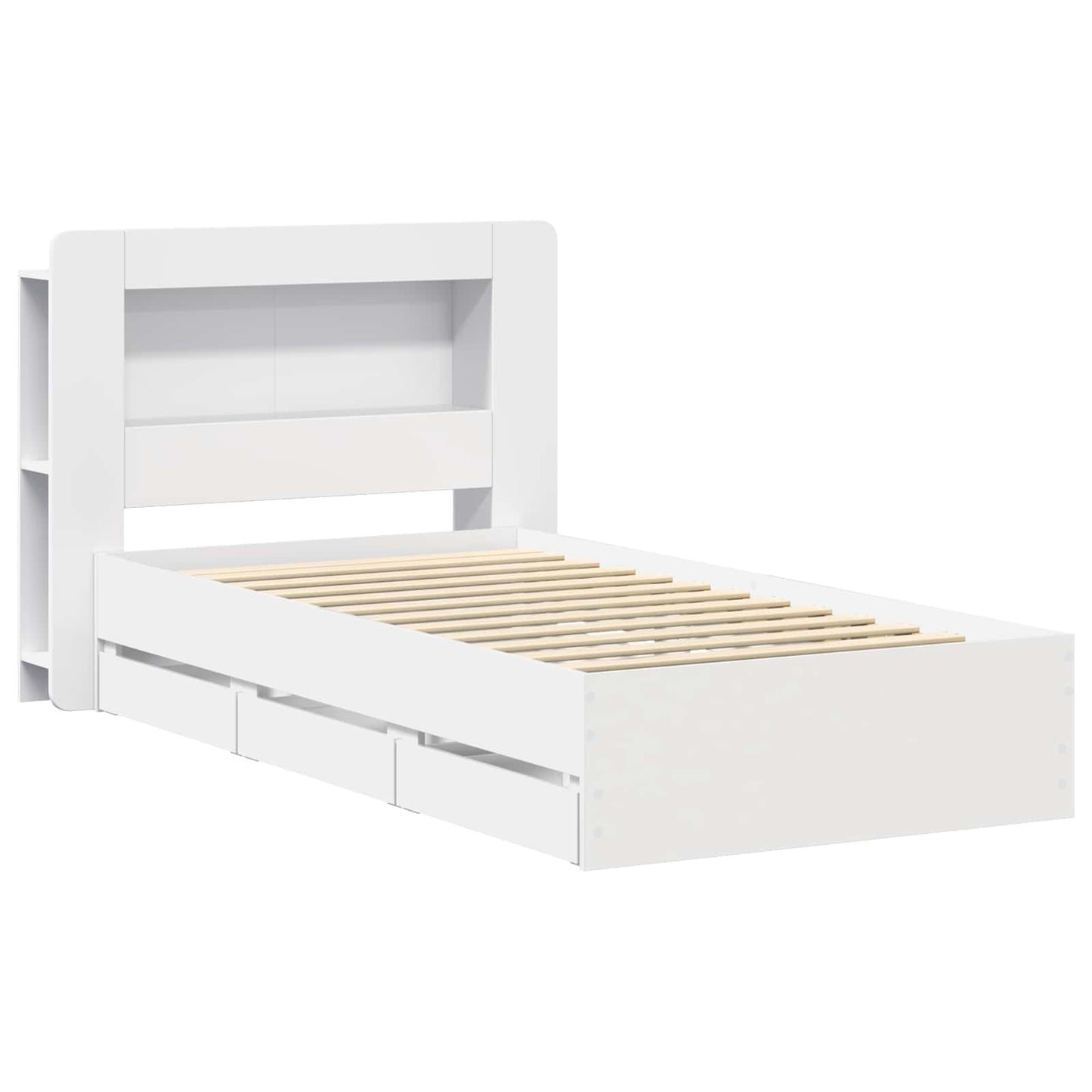 Bed Frame with Storage White 80 x 200 cm Engineered Wood