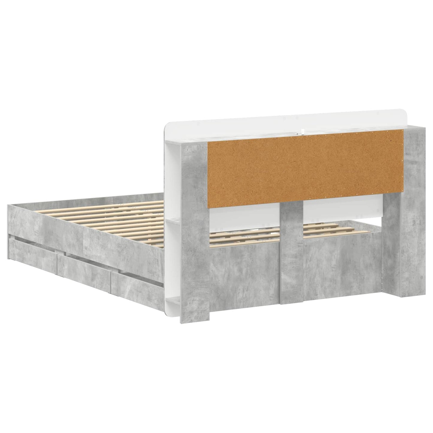 Bed Frame with Storage Concrete Grey 150 x 200 cm