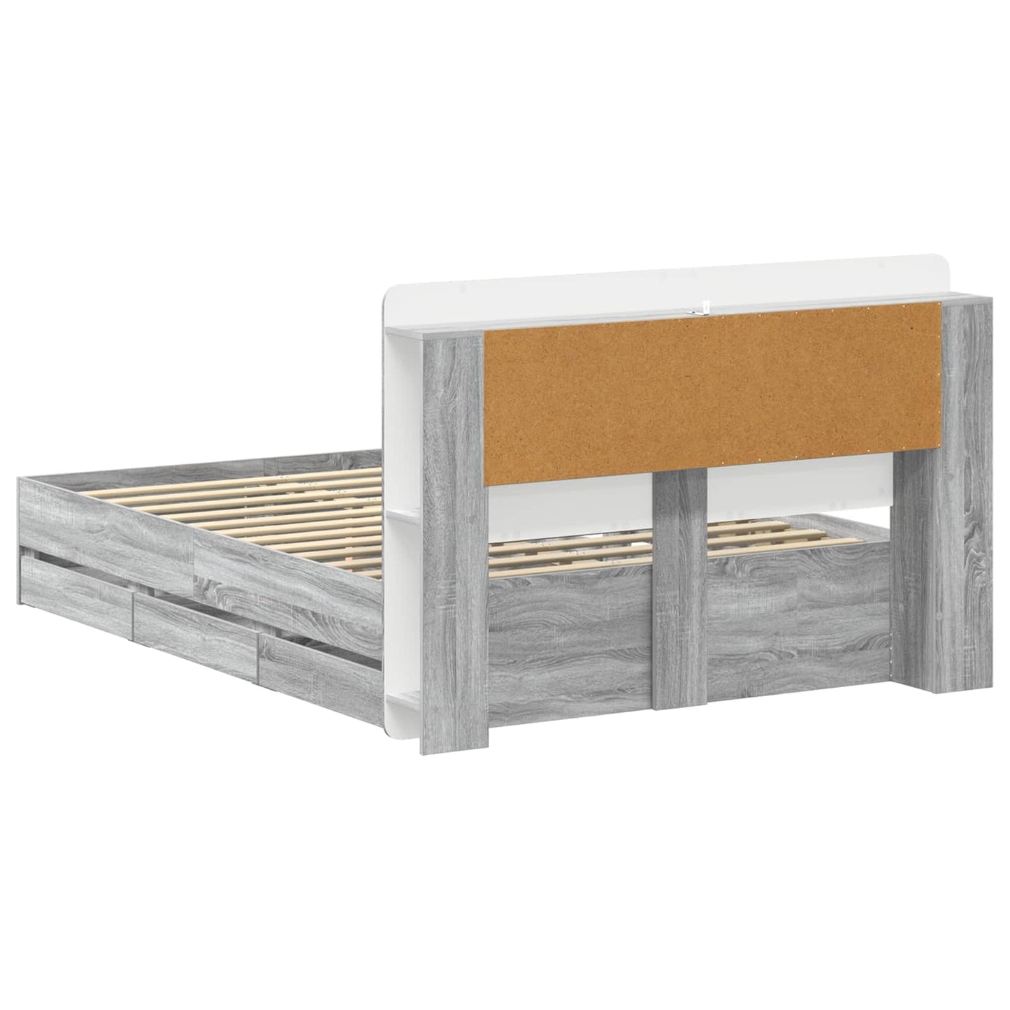 Bed Frame with Storage Grey Sonoma 150 x 200 cm Engineered Wood