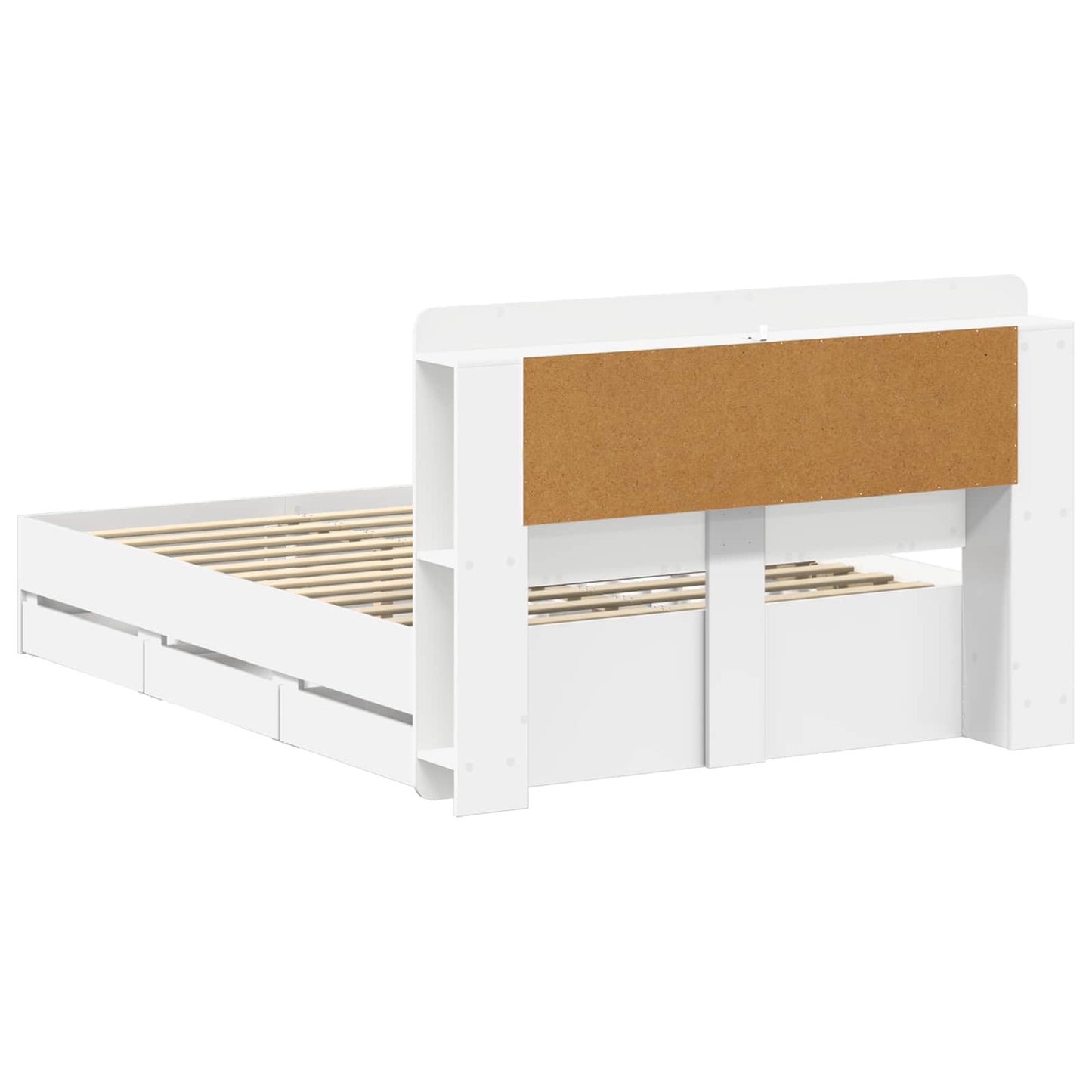 Bed Frame with Storage White 150 x 200 cm Engineered Wood