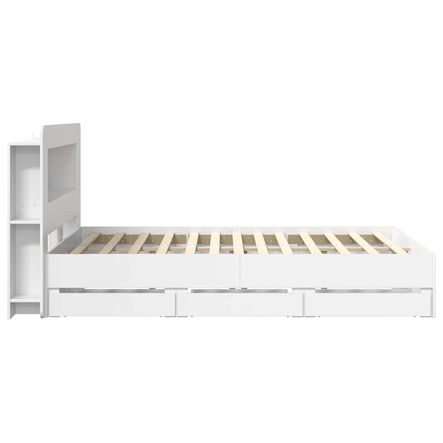 Bed Frame with Storage White 150 x 200 cm Engineered Wood