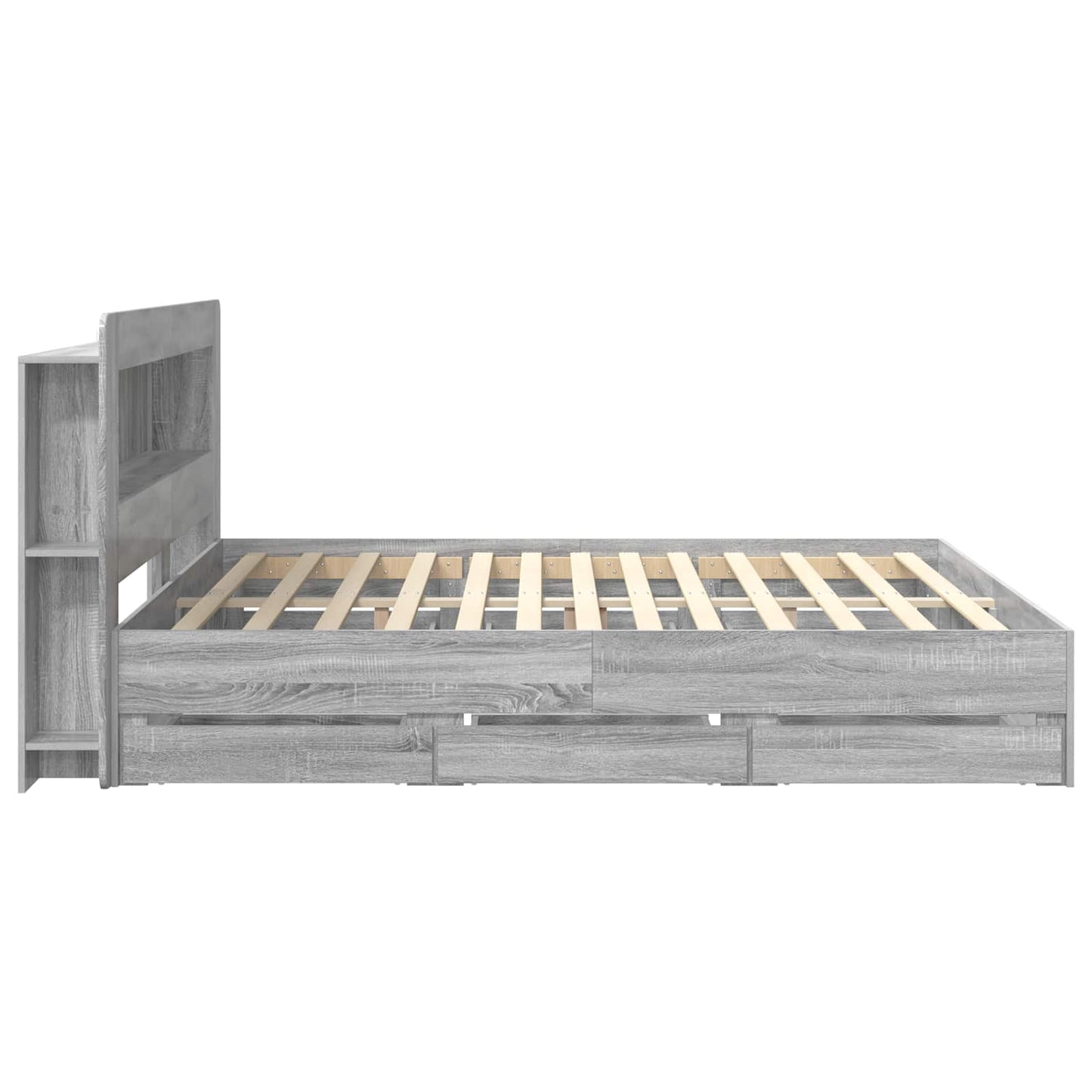 Bed Frame with Storage Grey Sonoma 180 x 200 cm Engineered Wood