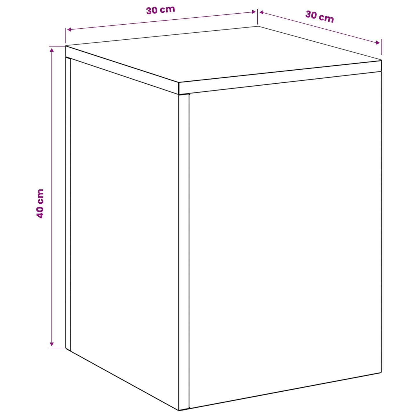 Plant Stand Black 30 x 30 x 40 cm Steel