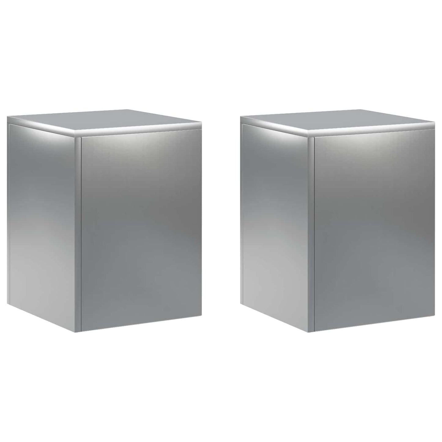 Plant Stand 2 pcs Silver 30 x 30 x 40 cm Stainless Steel