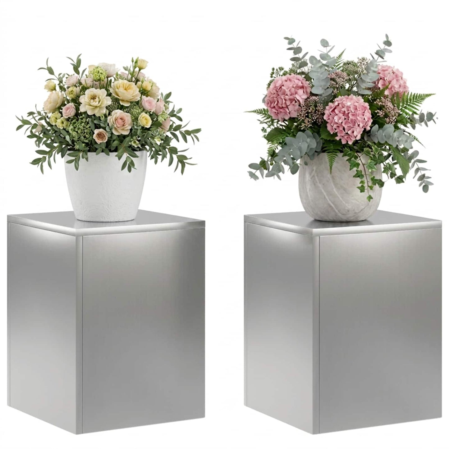 Plant Stand 2 pcs Silver 30 x 30 x 40 cm Stainless Steel