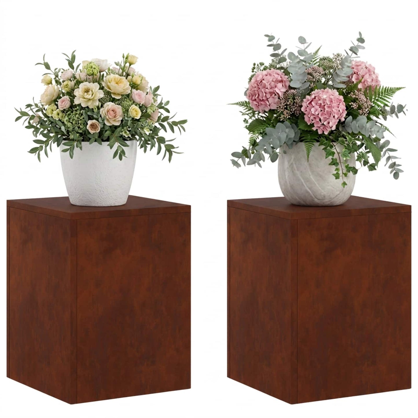 Plant Stand 2 pcs Rusty 30 x 30 x 40 cm Weathering Steel