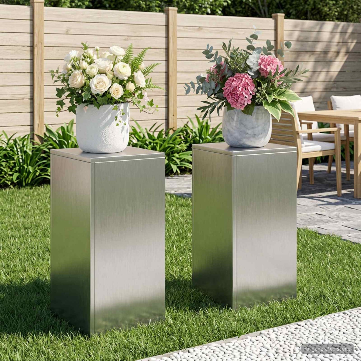 Plant Stand 2 pcs Silver 30 x 30 x 60 cm Steel