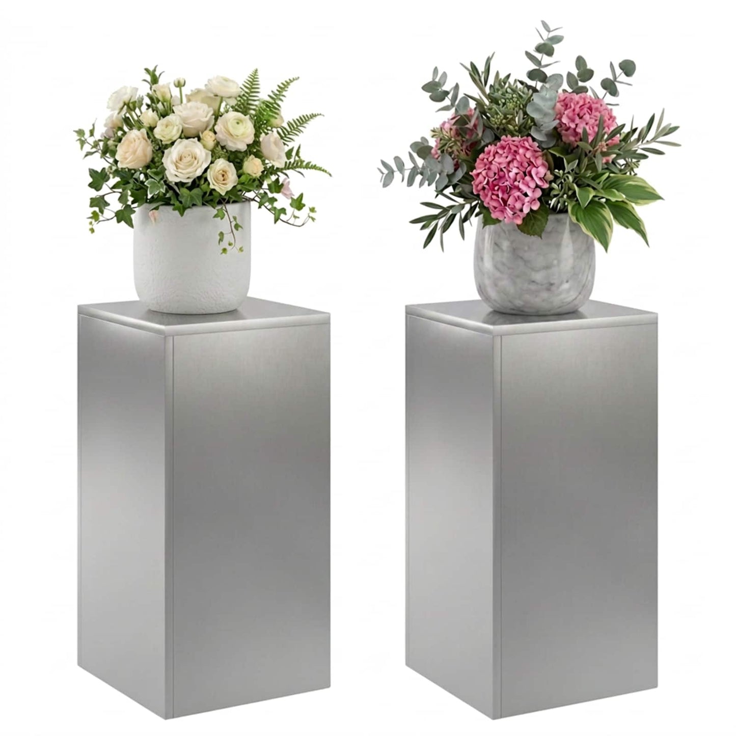 Plant Stand 2 pcs Silver 30 x 30 x 60 cm Stainless Steel