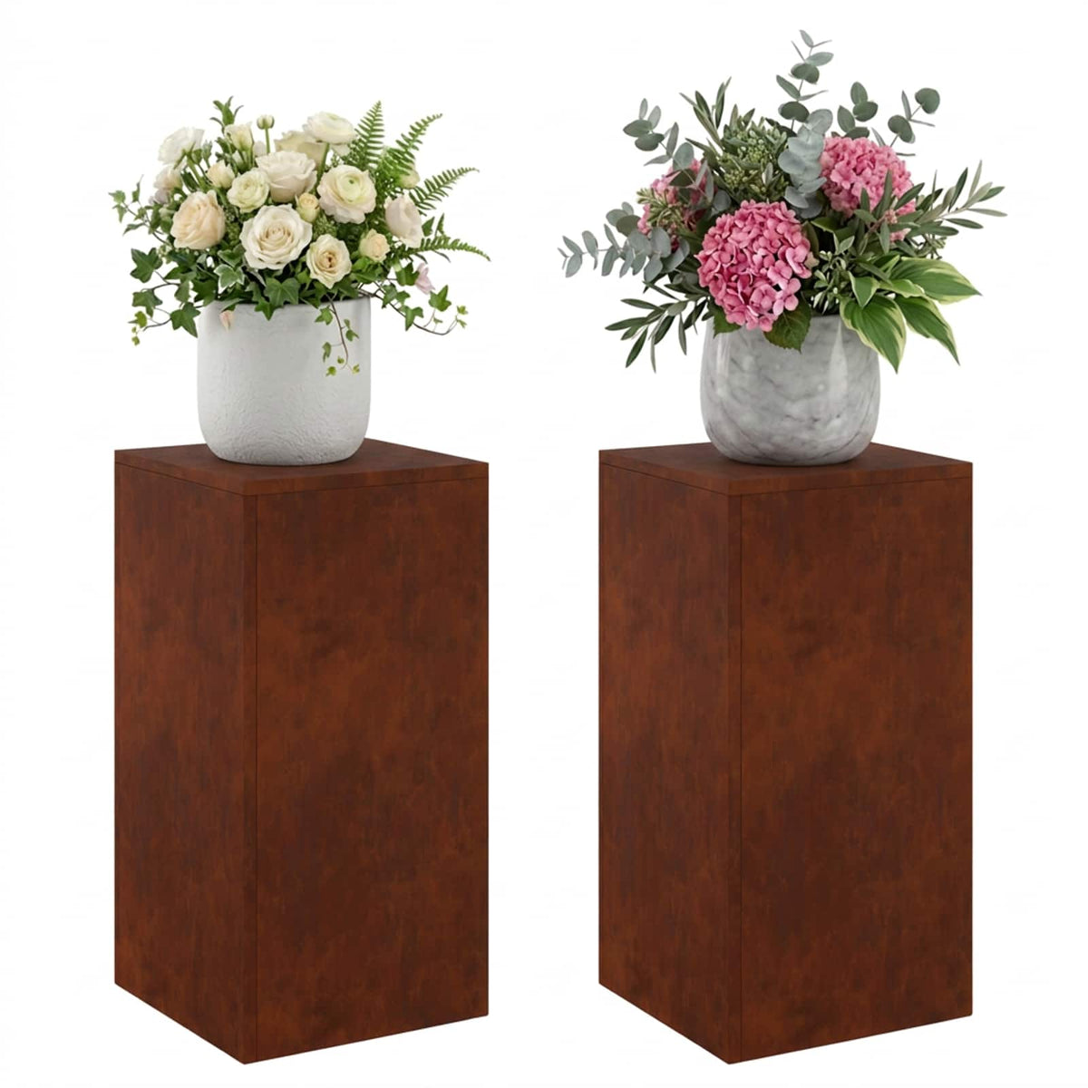 Plant Stand 2 pcs Rusty 30 x 30 x 60 cm Weathering Steel
