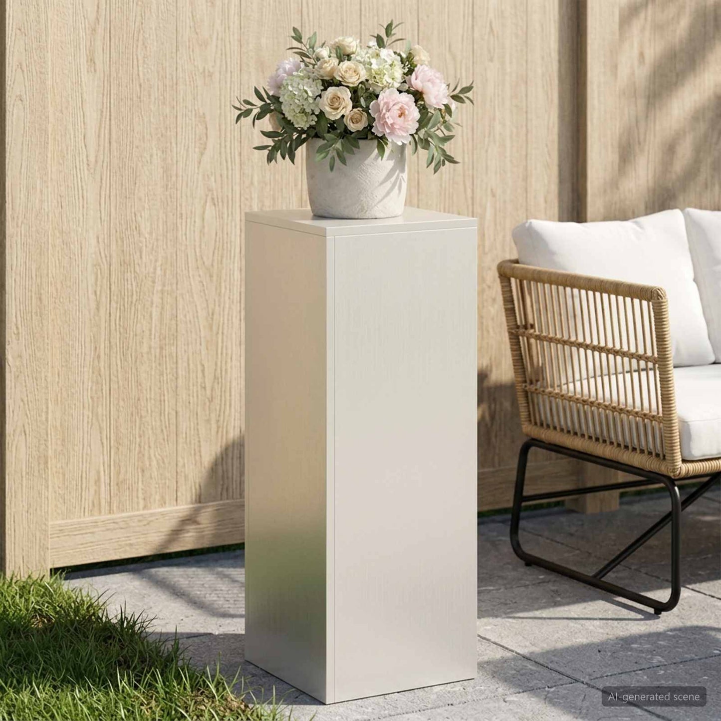 Plant Stand White 30 x 30 x 80 cm Steel