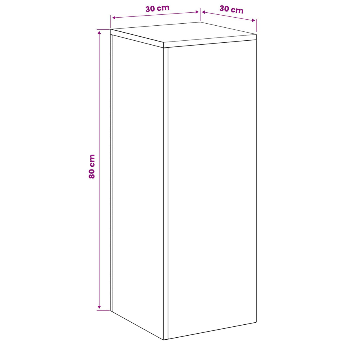 Plant Stand White 30 x 30 x 80 cm Steel