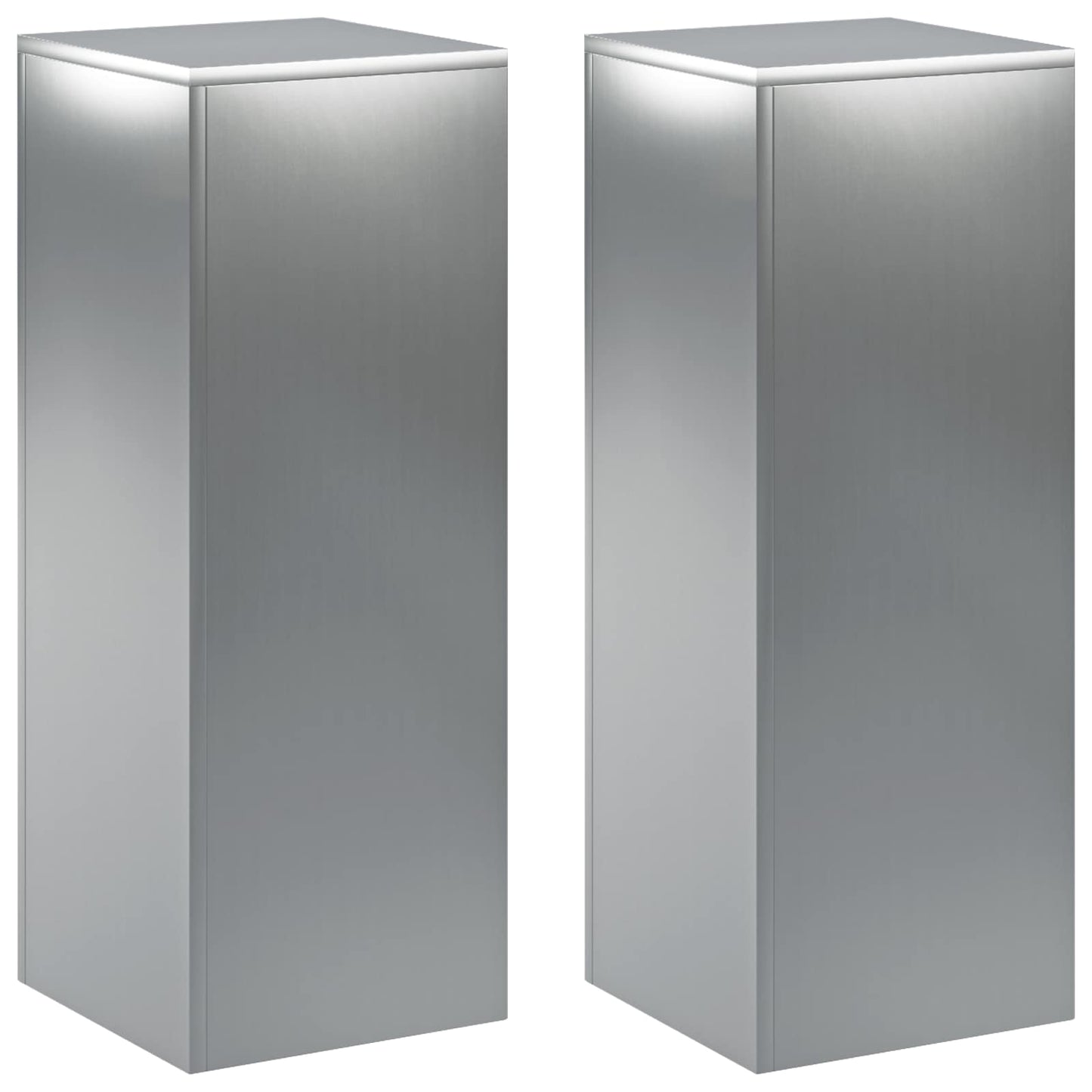 Plant Stand 2 pcs Silver 30 x 30 x 80 cm Stainless Steel