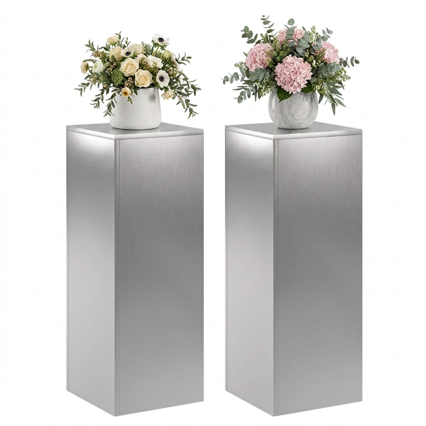 Plant Stand 2 pcs Silver 30 x 30 x 80 cm Stainless Steel