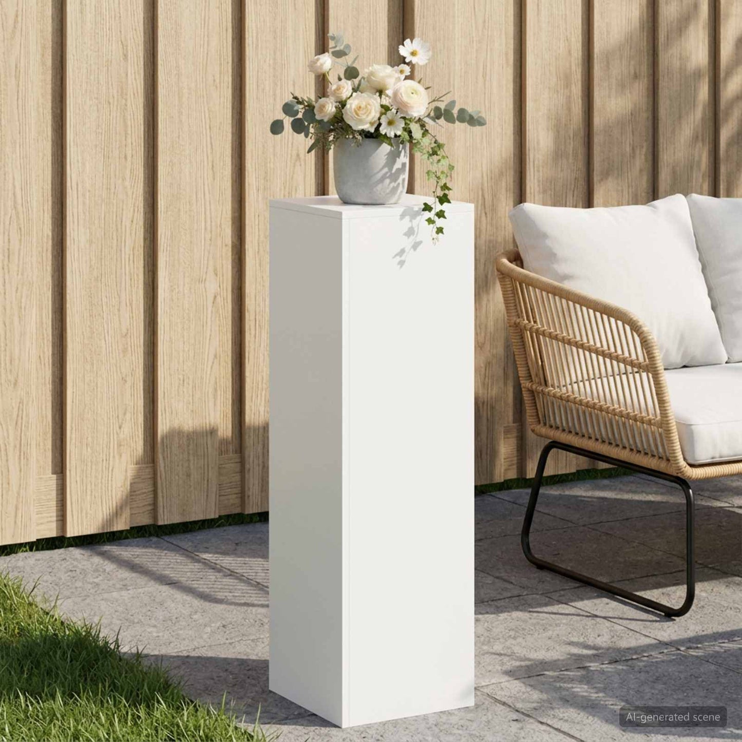 Plant Stand White 30 x 30 x 100 cm Steel