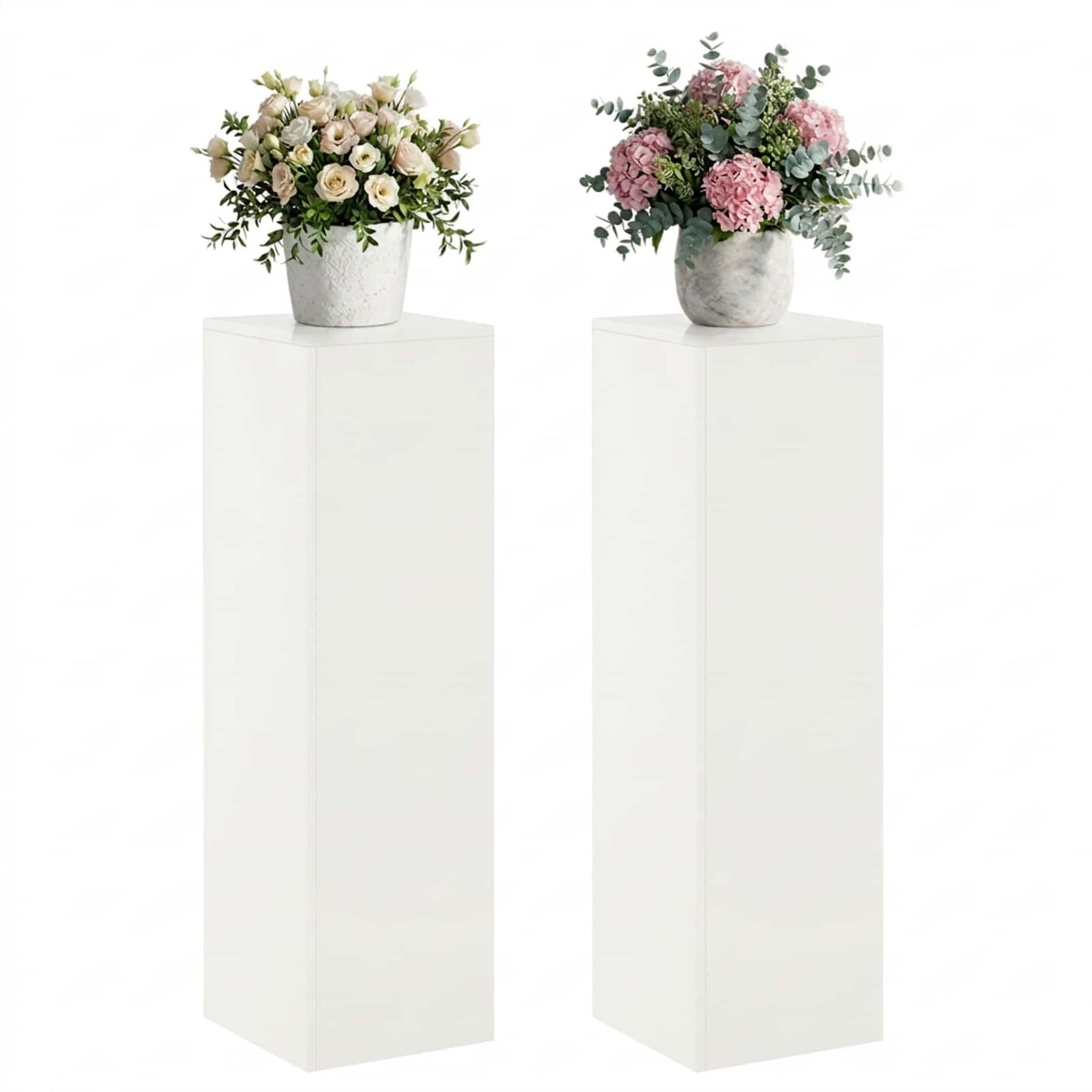 Plant Stand 2 pcs White 30 x 30 x 100 cm Steel