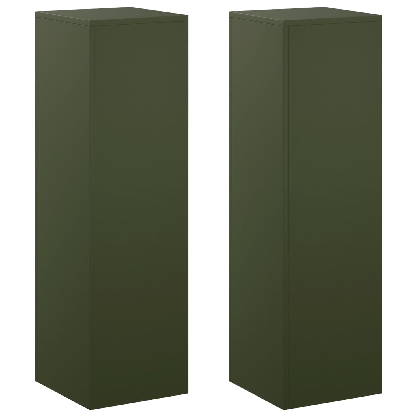 Plant Stand 2 pcs Olive Green 30 x 30 x 100 cm Steel