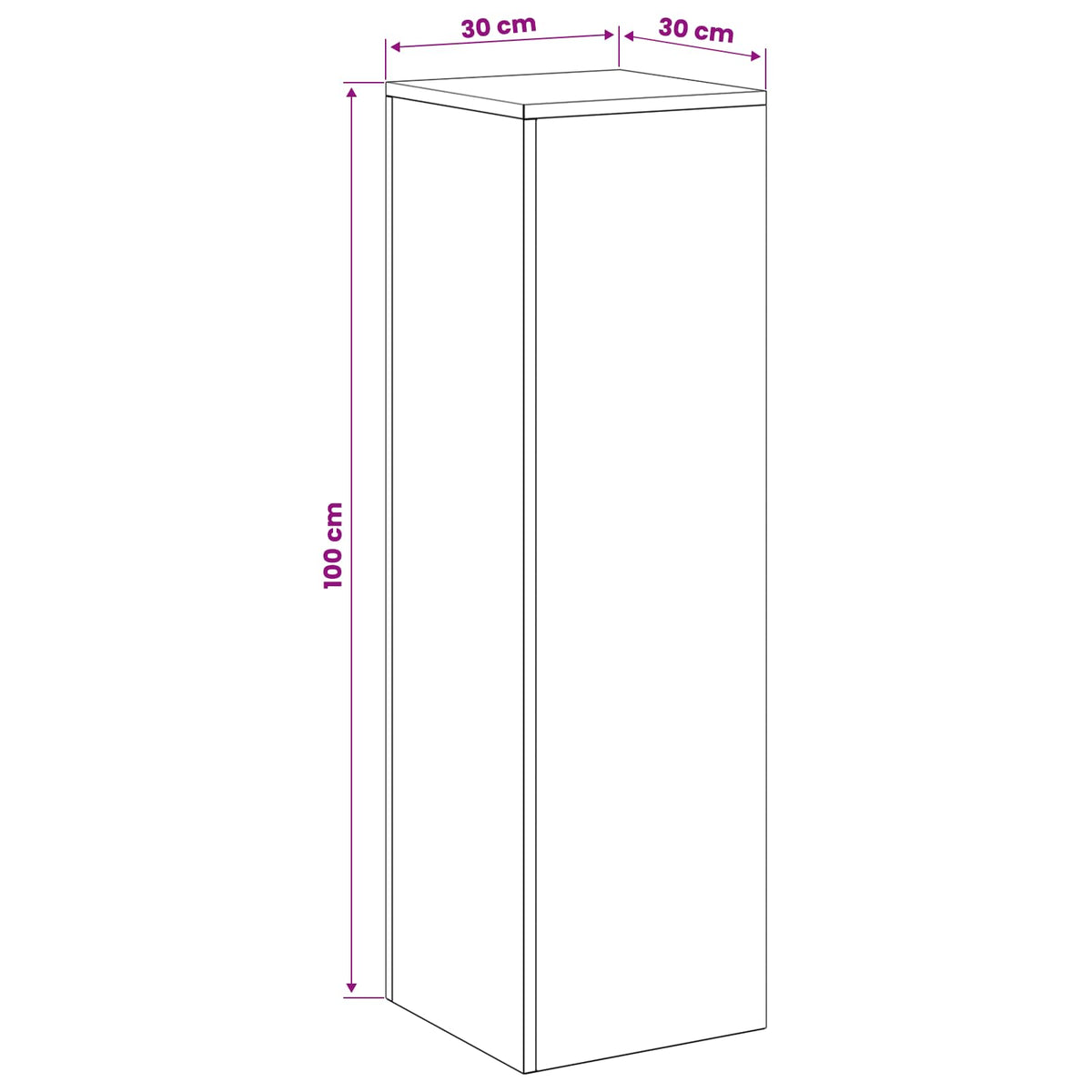 Plant Stand Silver 30 x 30 x 100 cm Steel