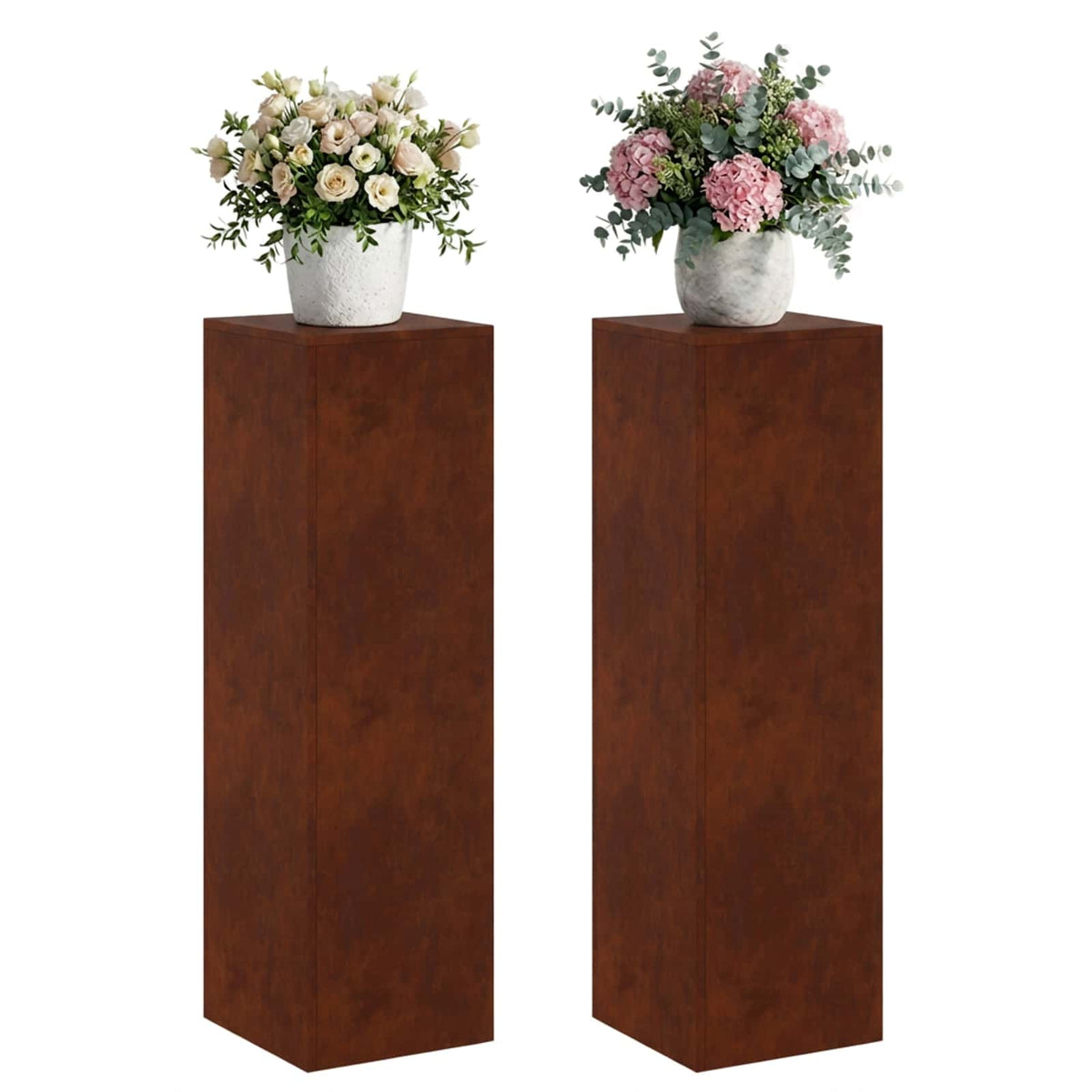 Plant Stand 2 pcs Rusty 30 x 30 x 100 cm Weathering Steel