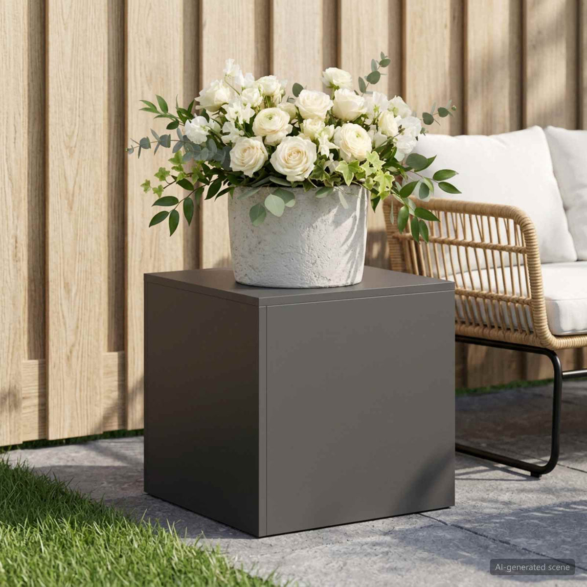 Plant Stand Black 40 x 40 x 40 cm Steel