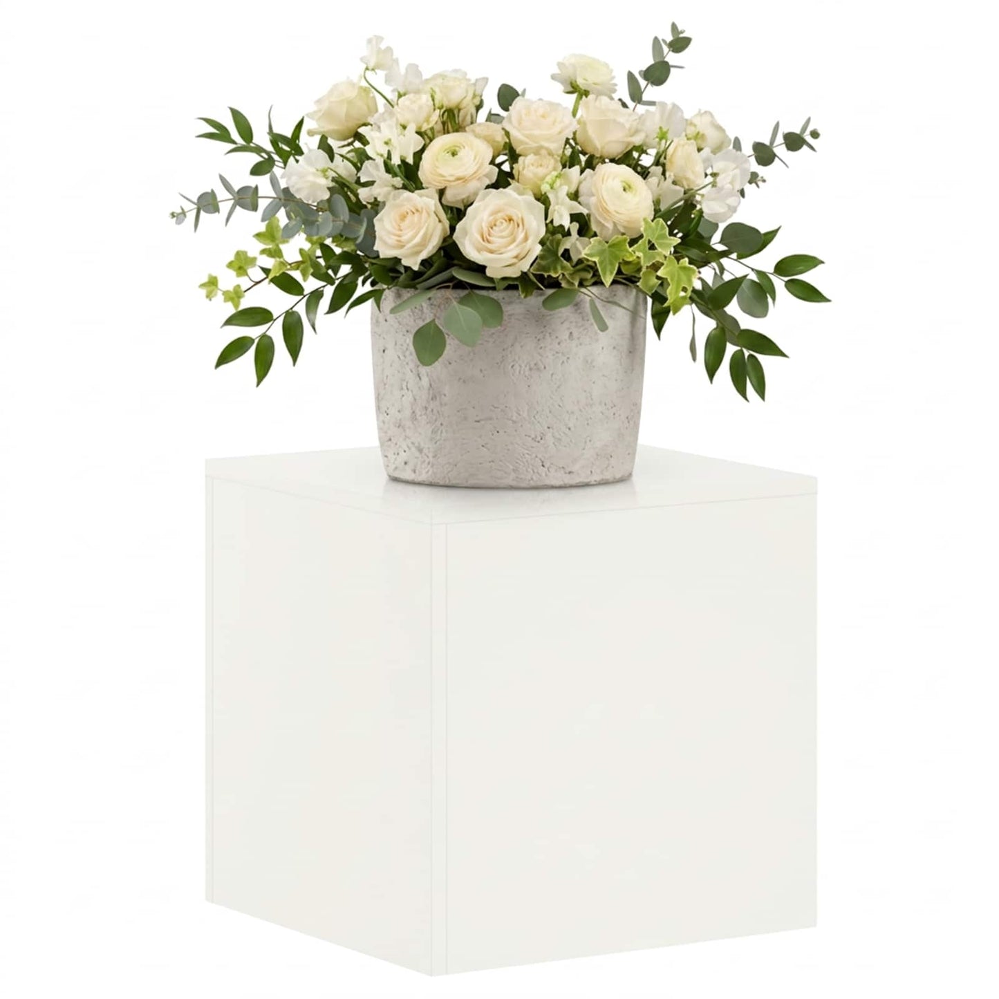 Plant Stand White 40 x 40 x 40 cm Steel