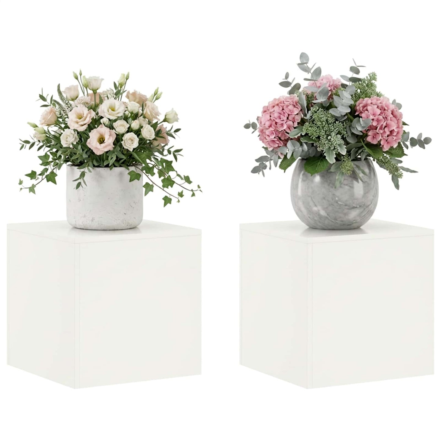 Plant Stand 2 pcs White 40 x 40 x 40 cm Steel