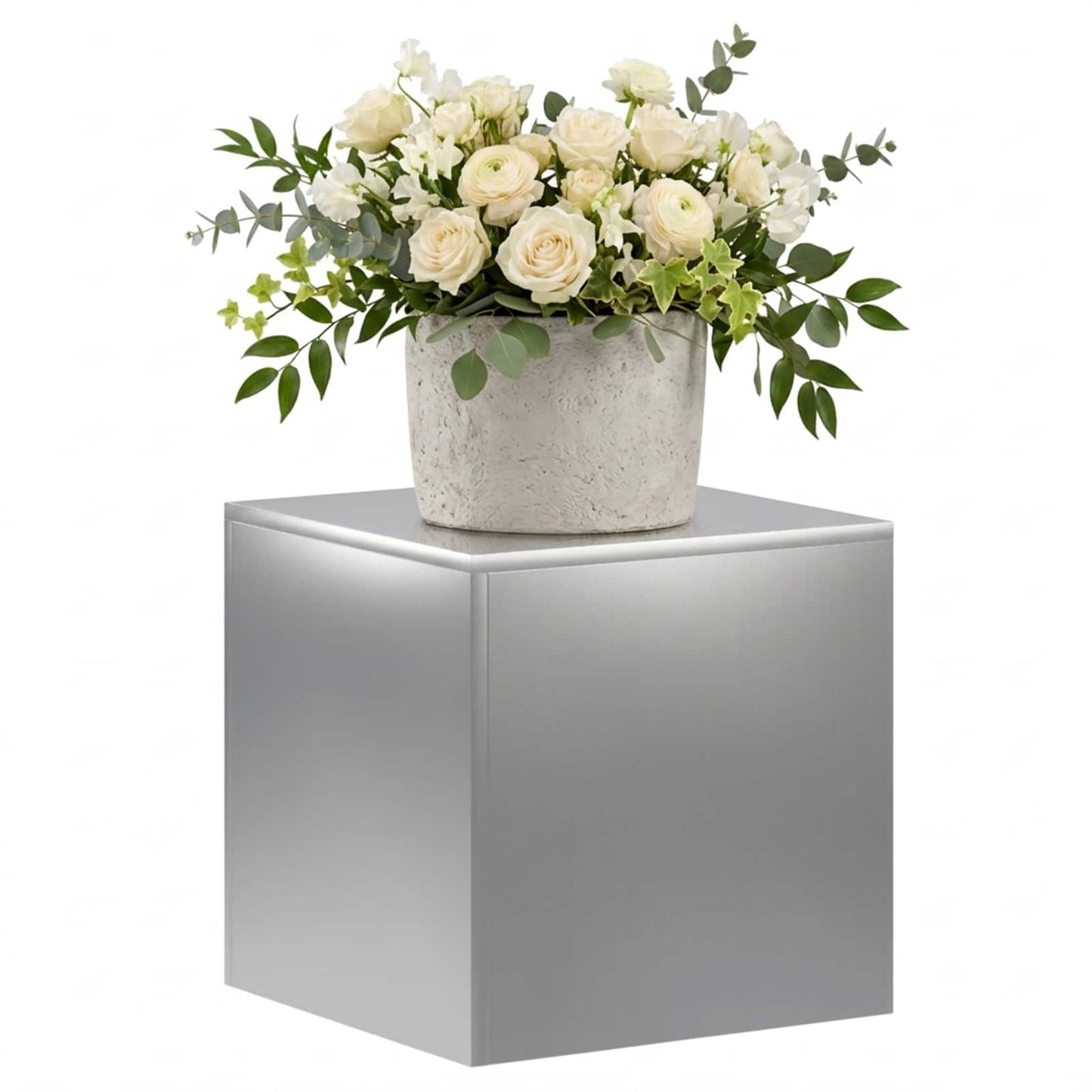 Plant Stand Silver 40 x 40 x 40 cm Steel