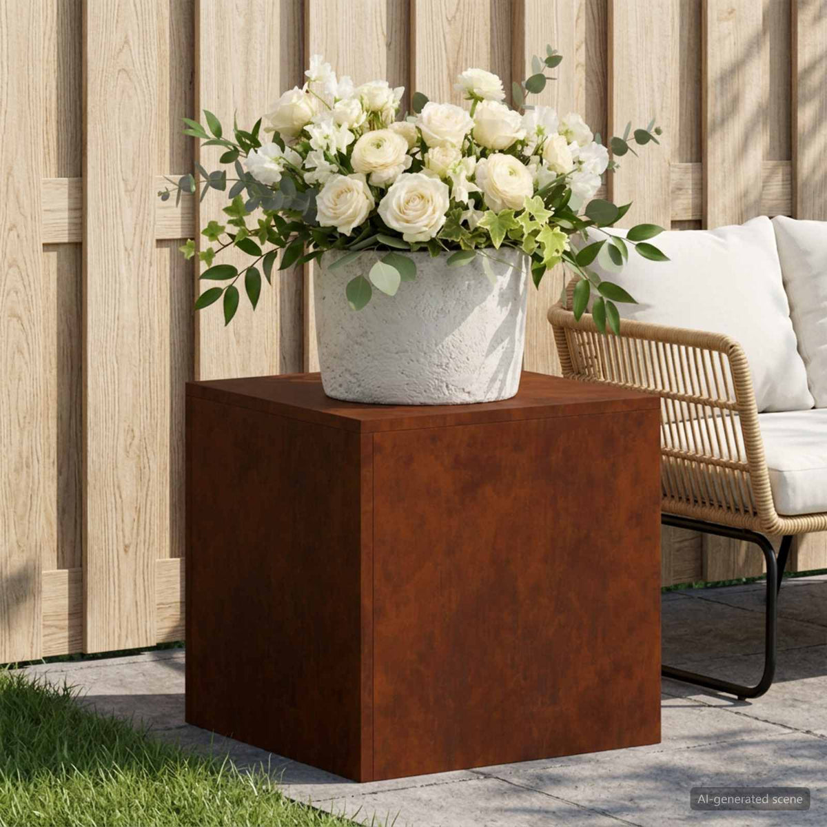 Plant Stand Rusty 40 x 40 x 40 cm Weathering Steel