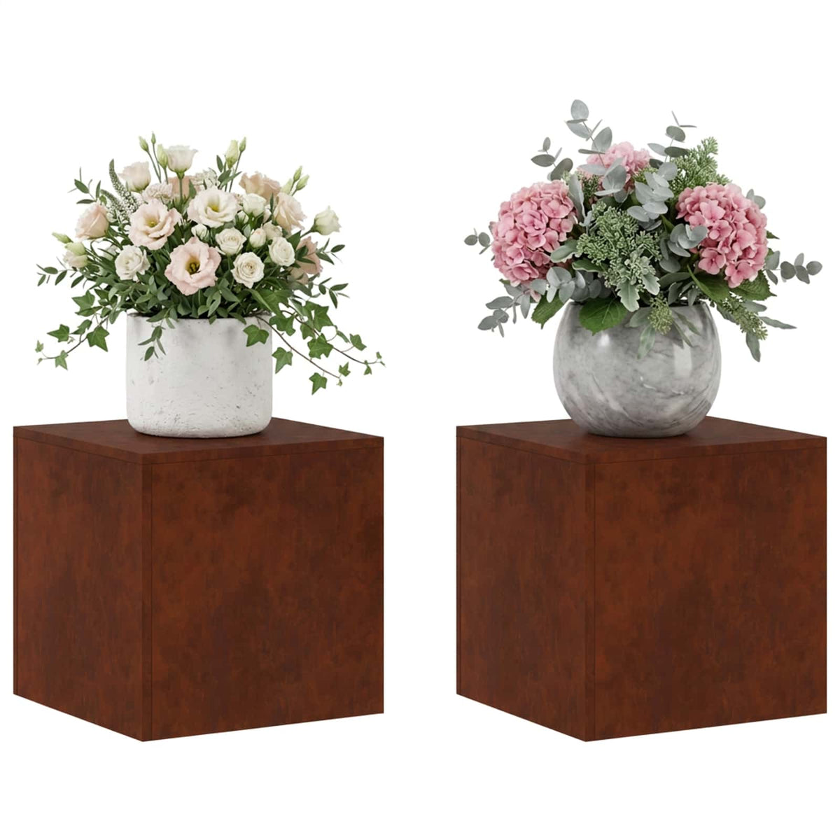 Plant Stand 2 pcs Rusty 40 x 40 x 40 cm Weathering Steel
