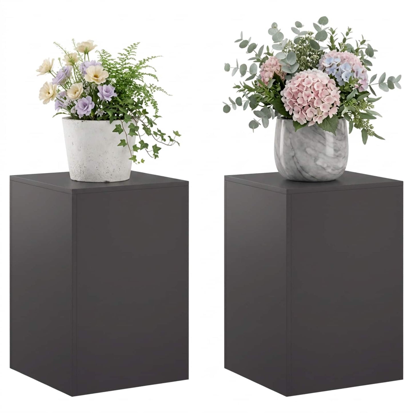 Plant Stand 2 pcs Black 40 x 40 x 60 cm Steel