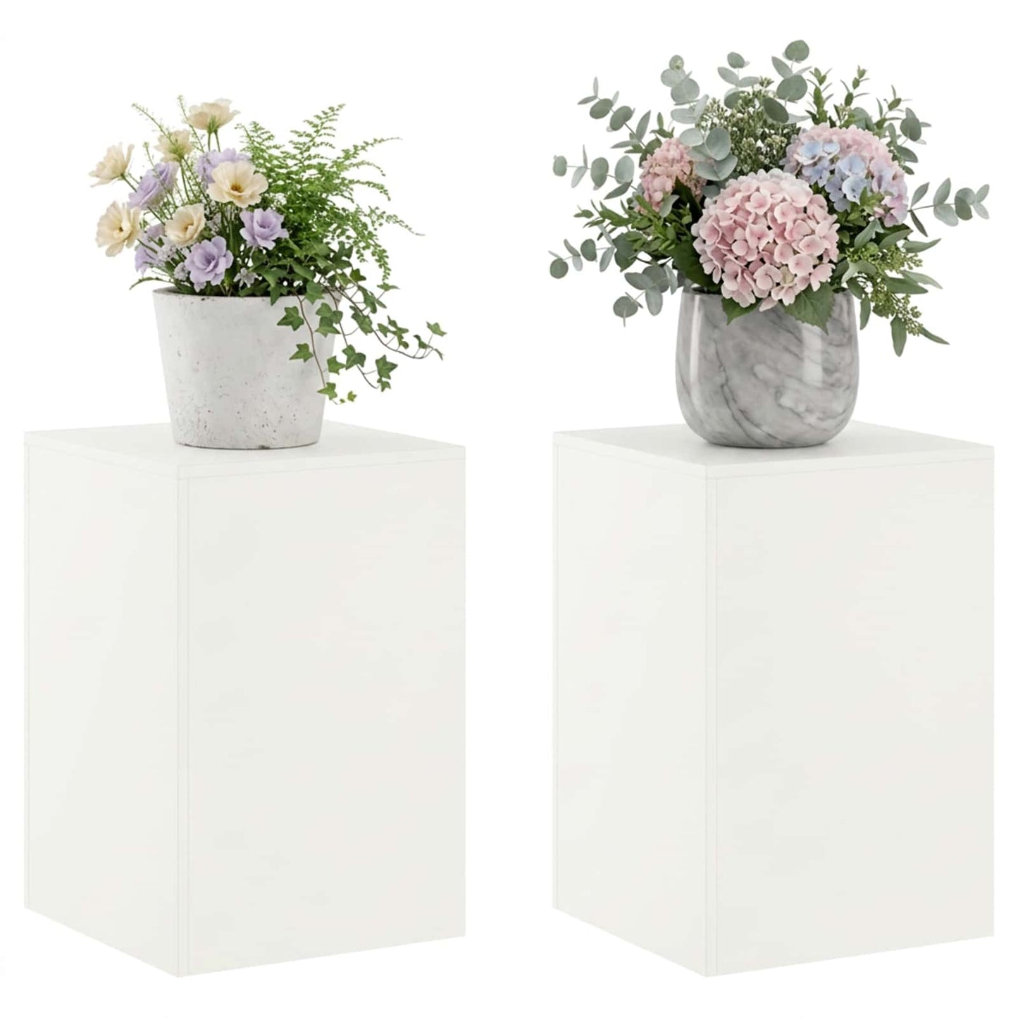 Plant Stand 2 pcs White 40 x 40 x 60 cm Steel