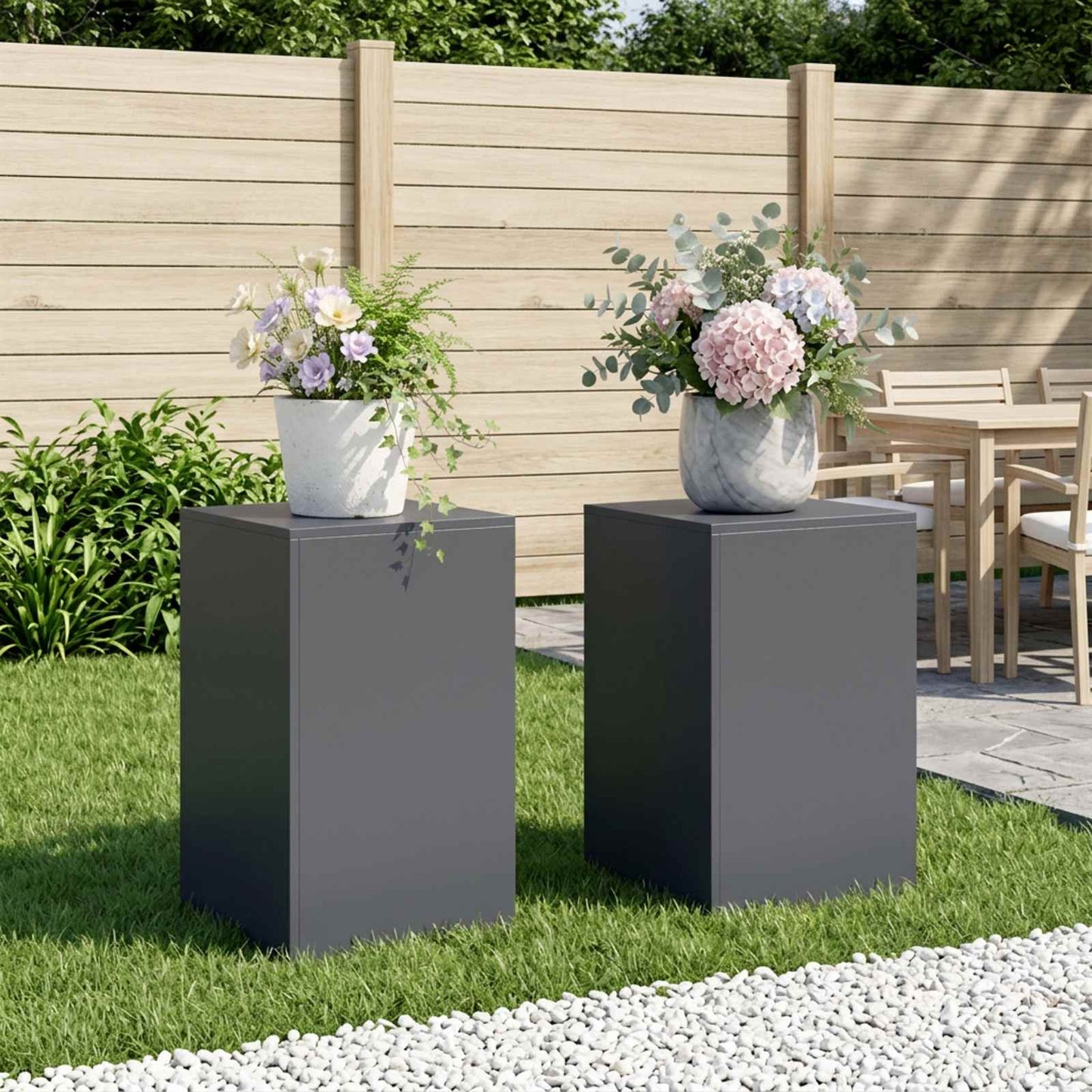 Plant Stand 2 pcs Anthracite 40 x 40 x 60 cm Galvanised Steel