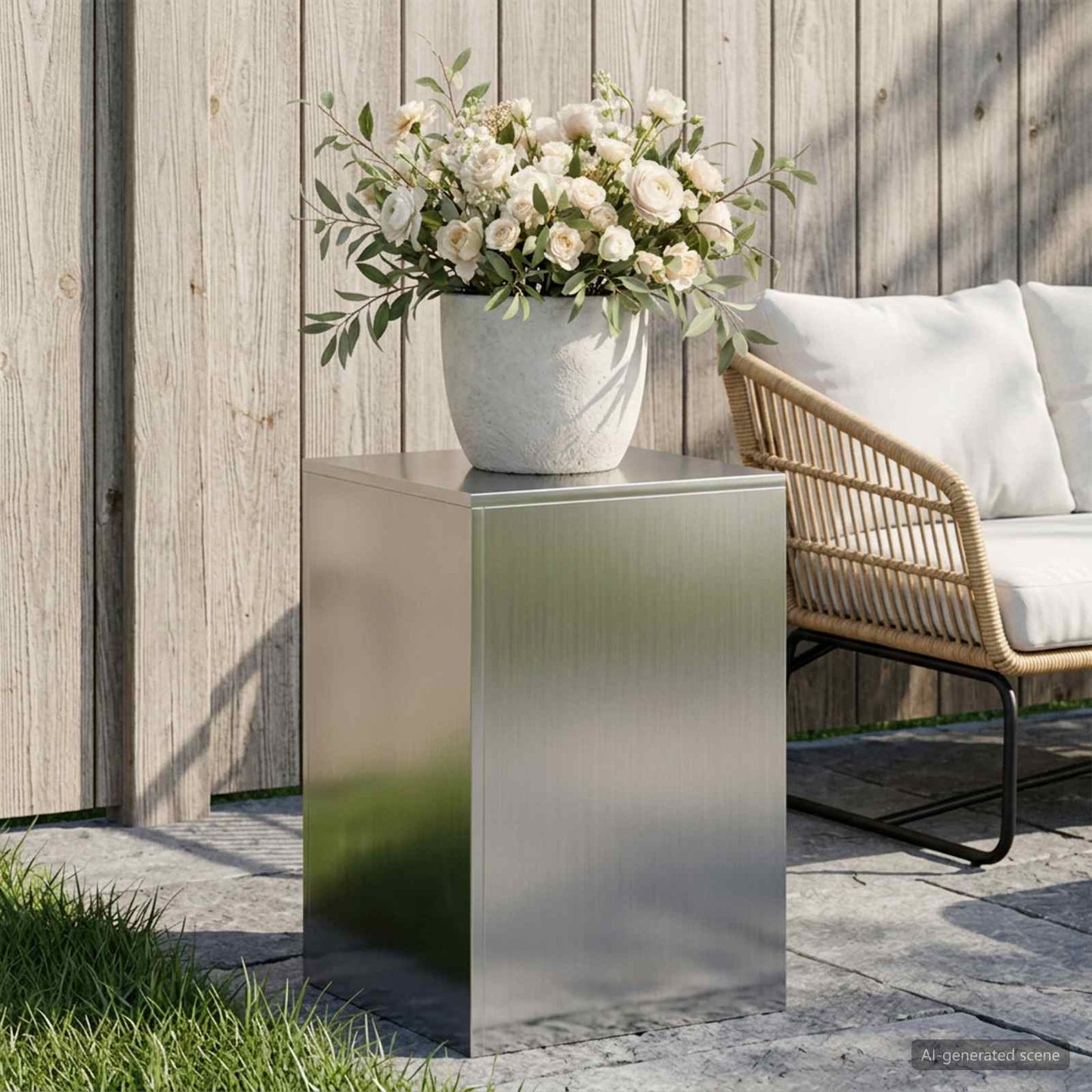 Plant Stand Silver 40 x 40 x 60 cm Steel