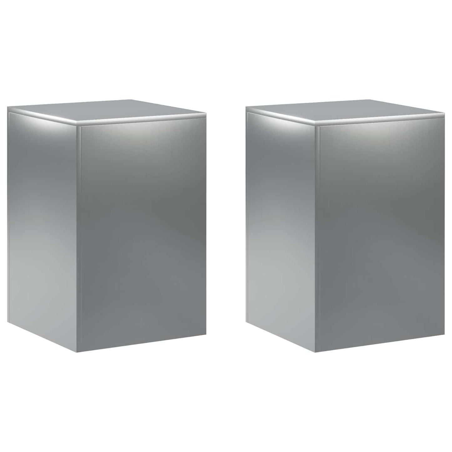 Plant Stand 2 pcs Silver 40 x 40 x 60 cm Stainless Steel