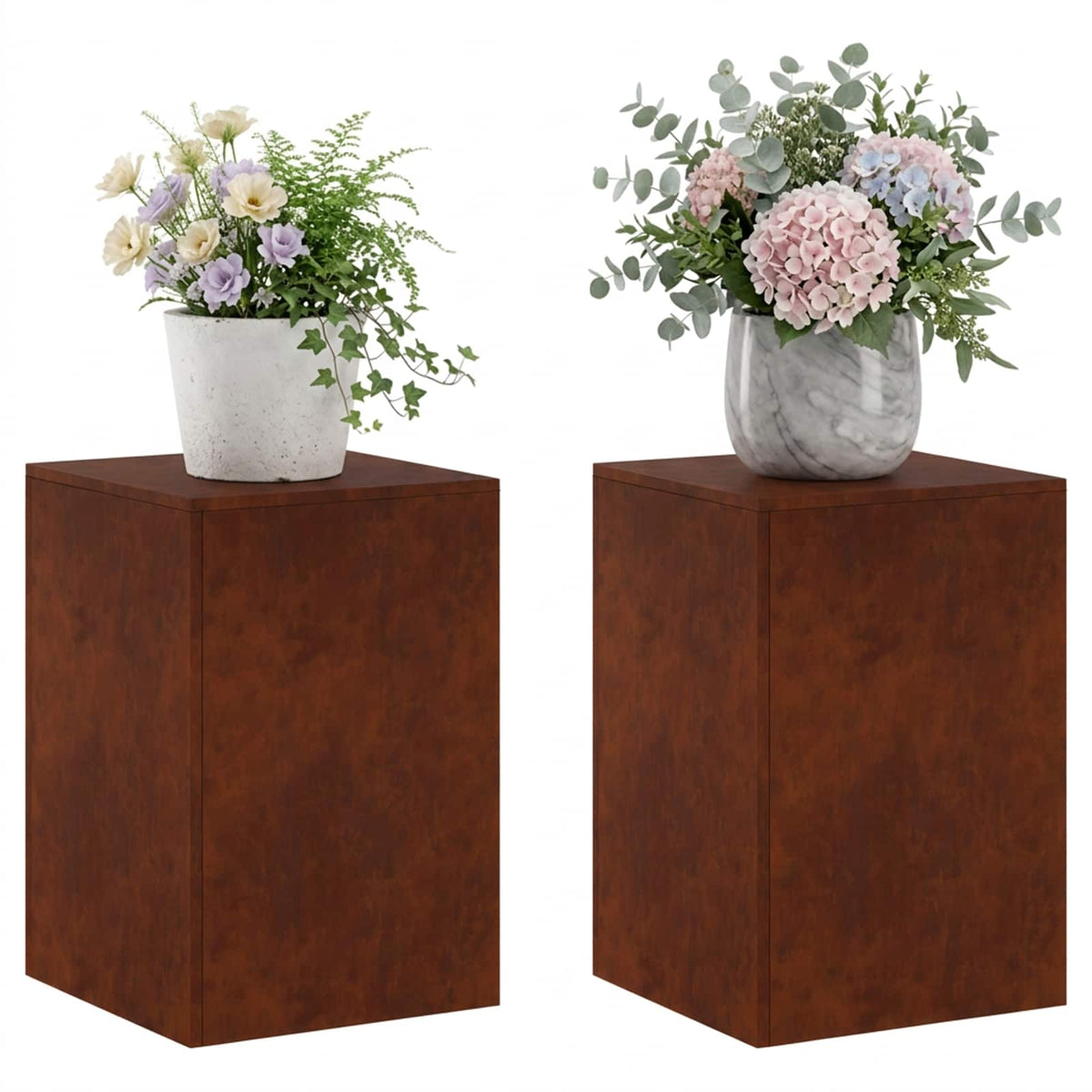 Plant Stand 2 pcs Rusty 40 x 40 x 60 cm Weathering Steel