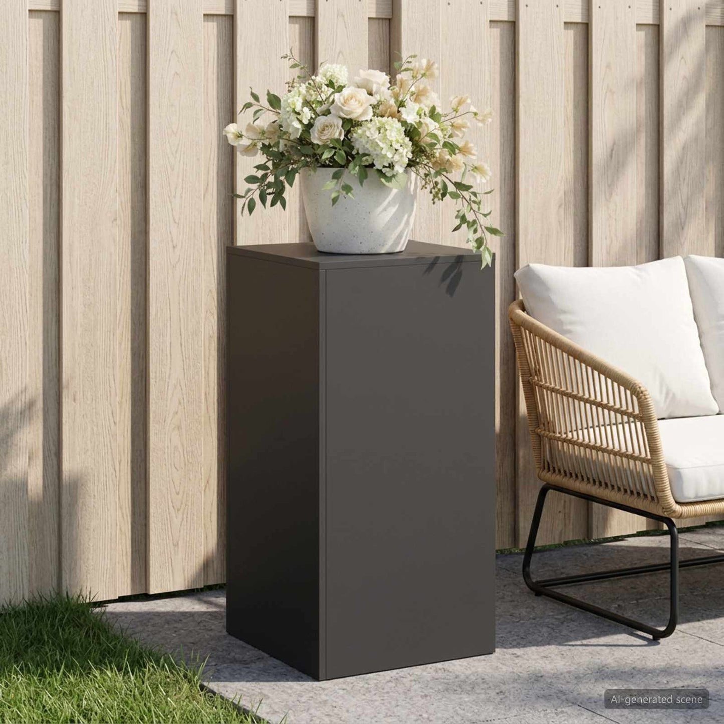 Plant Stand Black 40 x 40 x 80 cm Steel