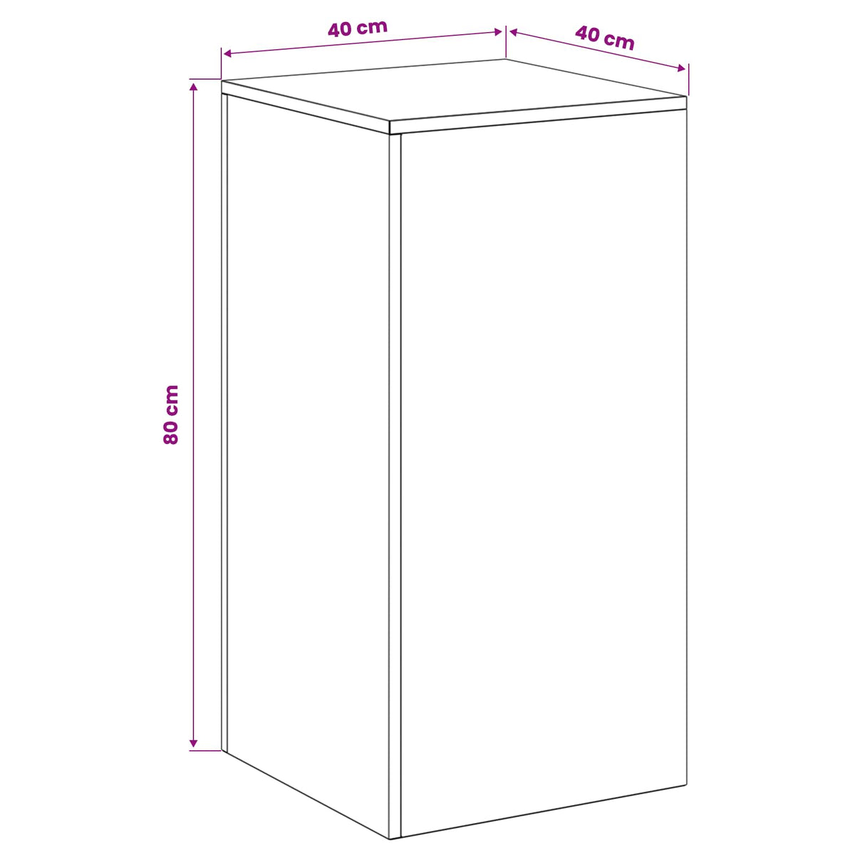 Plant Stand White 40 x 40 x 80 cm Steel