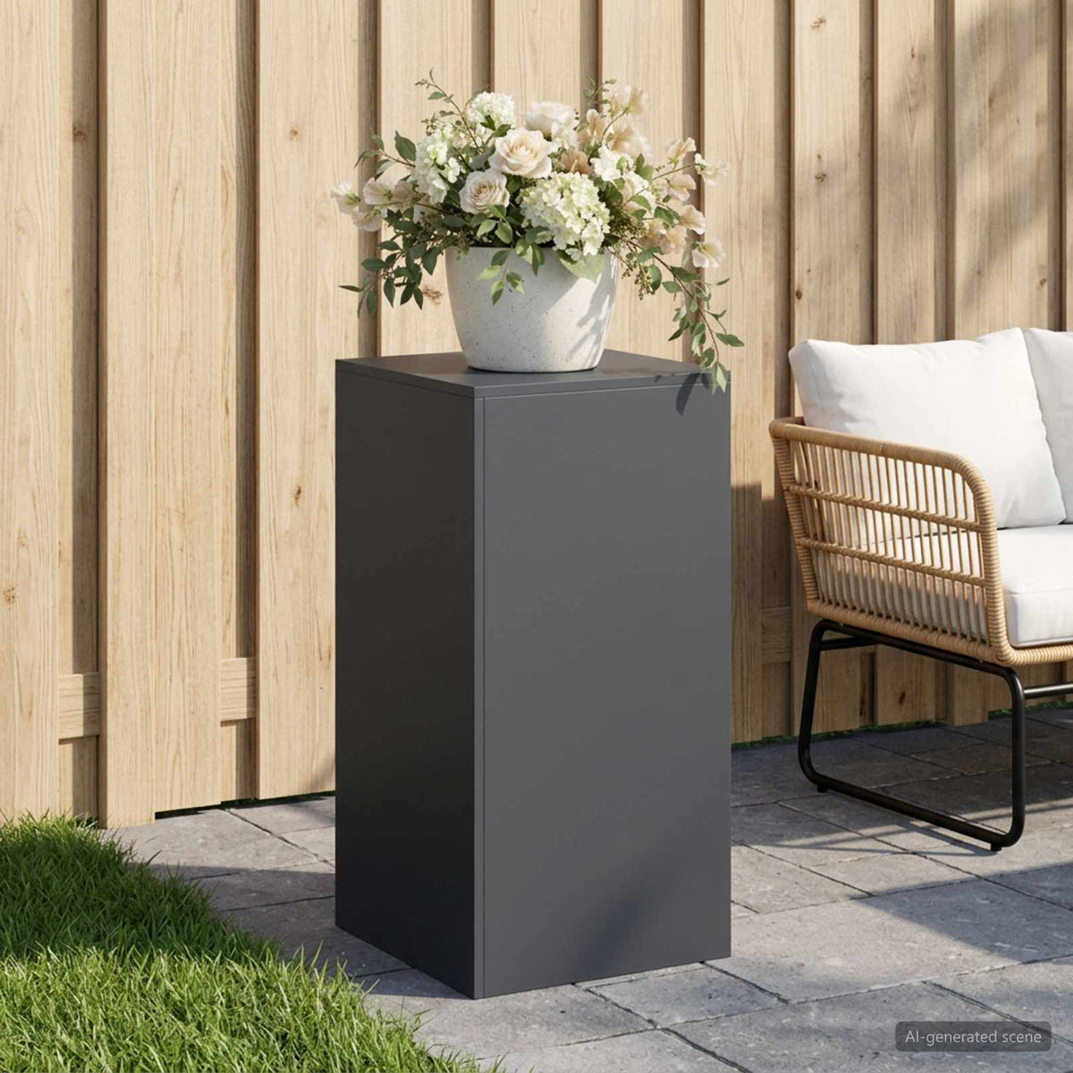 Plant Stand Anthracite 40 x 40 x 80 cm Stainless Steel