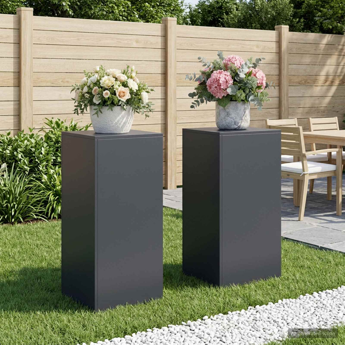 Plant Stand 2 pcs Anthracite 40 x 40 x 80 cm Galvanised Steel