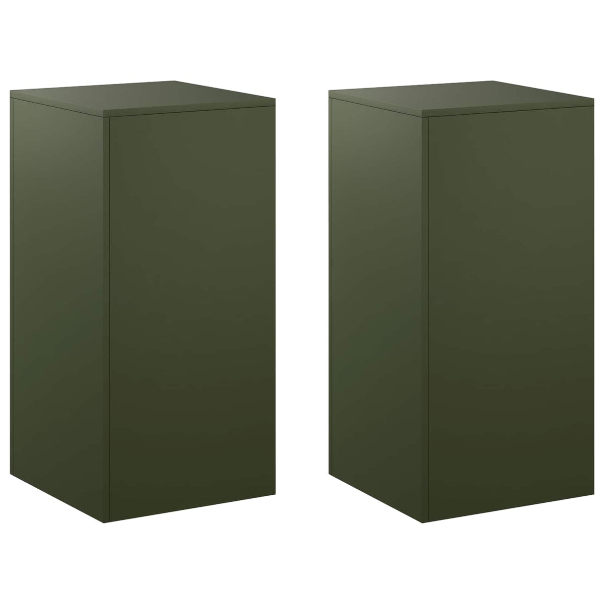 Plant Stand 2 pcs Olive Green 40 x 40 x 80 cm Steel