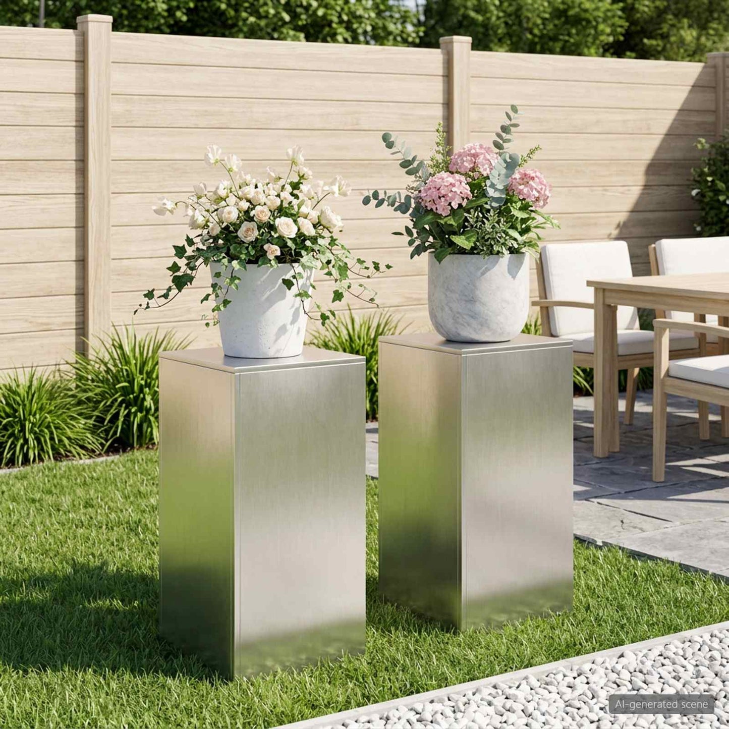 Plant Stand 2 pcs Silver 40 x 40 x 80 cm Steel